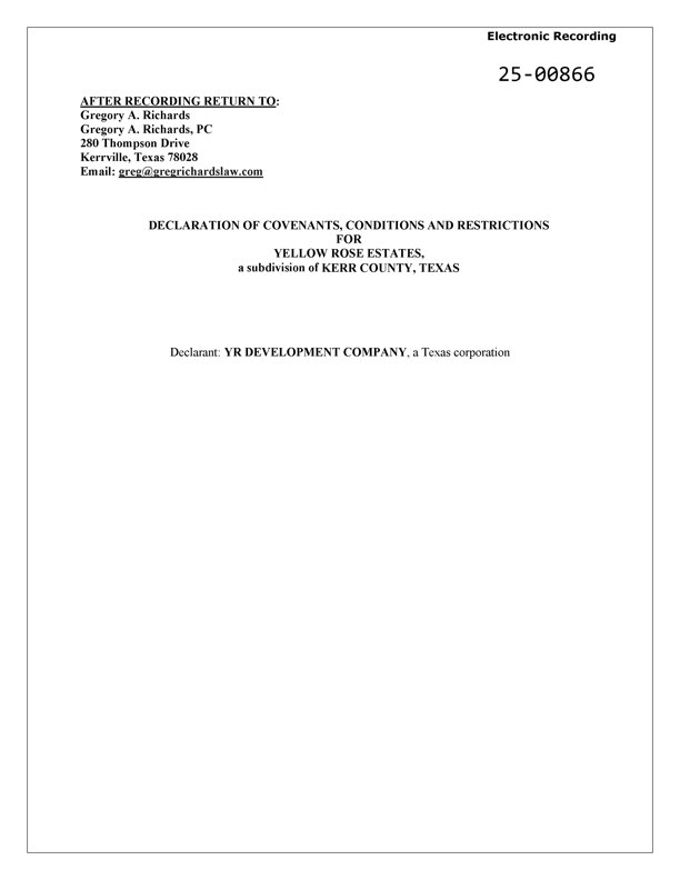 Covenants, Conditions & Restrictions